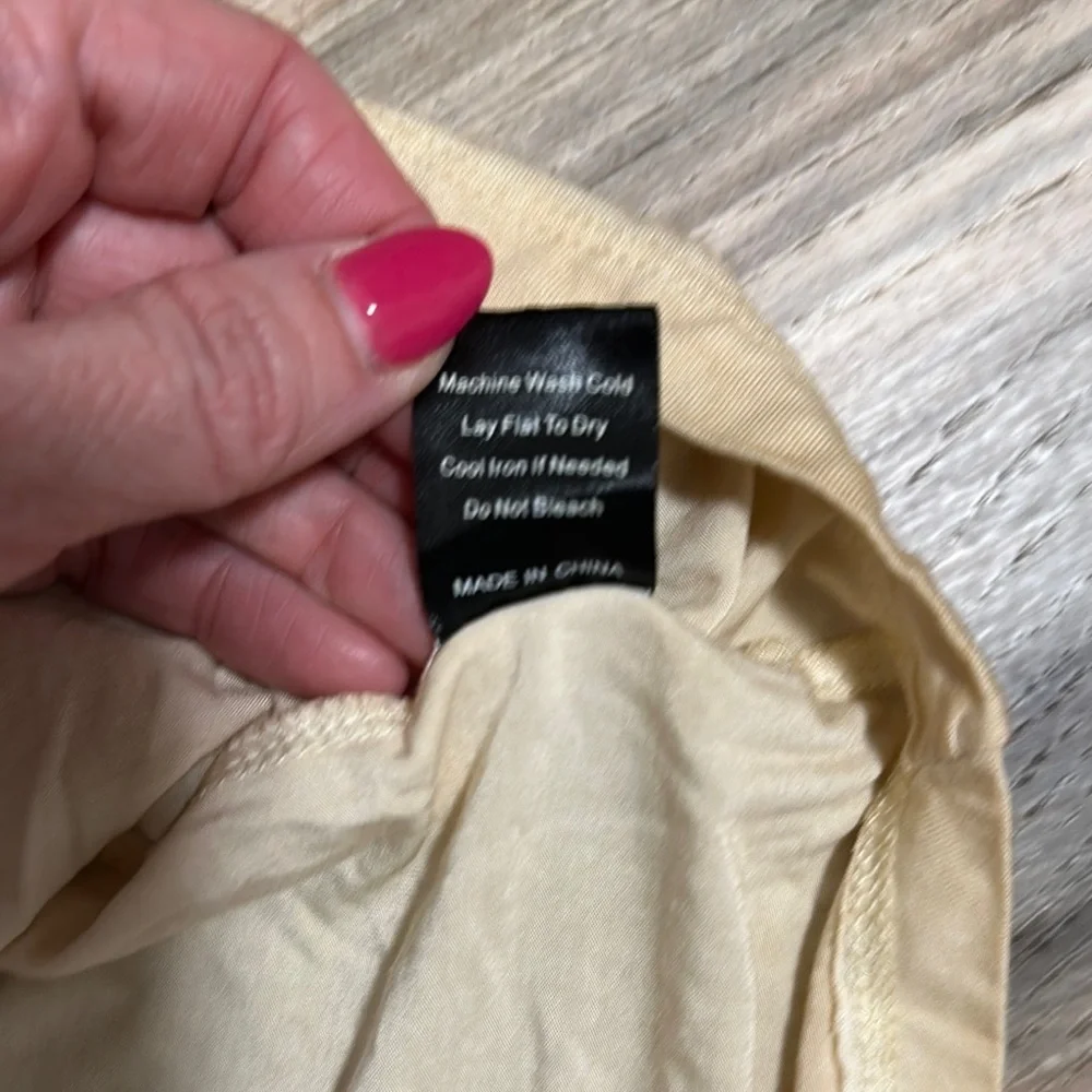 POL Sweet And Simple Racerback Sleeveless Babydoll Tank Womens Small Zip Cream - Picture 4 of 9